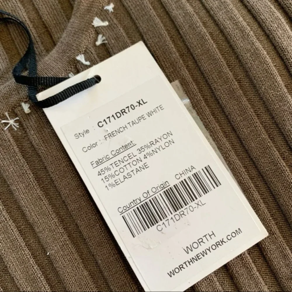 NWT WORTH New York Midi Knot Trim Dress sz XL - Picture 9 of 10